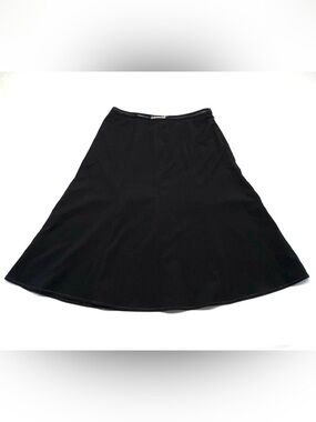 East 5th Solid Black A-Line Midi Skirt Size 8